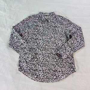 L.L. Bean 100% Cotton Floral Patterned Women's Long Sleeve Button-up Shirt